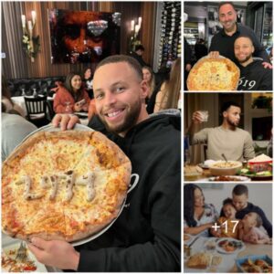 NBA’s all-time 3-point leader Steph Curry celebrates with pizza at Strega in Boston’s North End