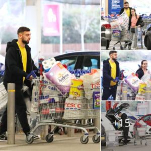 Brazil football player Bruno Fernandes was seen shopping with his wife at a store that sold well-known brands like Red Bull, Coca-Cola, and Andrex