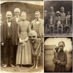 The alien “mysterious smile” and the human Panιcкed expression in a photo taken in 1570, have been found and restored.