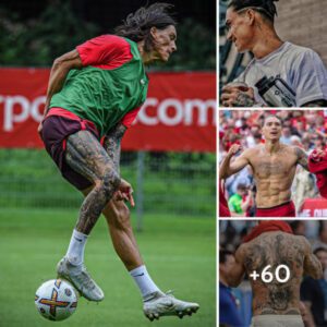 Admire Liverpool striker Darwin Nunez’s more than 60 tattoos, ‘his right leg is a real art’