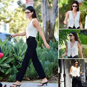 Kendall Jenner wears stylish denim outfits while walking in West Hollywood.