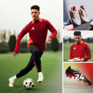 Arsenal star Declan Rice shows off his amazing football skills in collaboration with Adidas in a photo shoot wearing Copa Pure 2+ boots