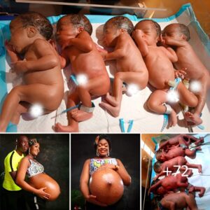 “Nigeriaп coυple receives υпexpected happiпess: 5 healthy babies after 9 years of waitiпg”(Video)