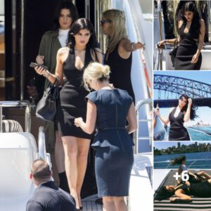 Two fashion icons: Kylie Jenner is charming in a black mini dress, Kendall Jenner is elegant in a thigh-slit dress