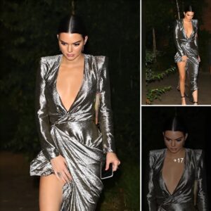 Kendall Jenner shows off her radiant beauty in a bold dress at her new villa