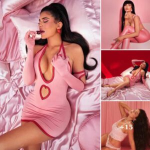 Kylie Jenner Captivates in a Glamorous Pink Dress for Valentine's Collection