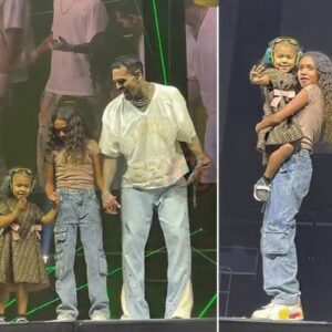 Chris Brown Brings Out Daughters Royalty and Lovely During Concert Tour Stop