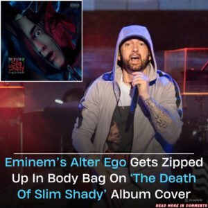 EMINEM’S ALTER EGO GETS ZIPPED UP IN A BODY BAG ON ‘THE DEATH OF SLIM SHADY’ ALBUM COVER