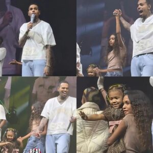 Chris Brown brings out daughters Royalty & Lovely during concert tour stop