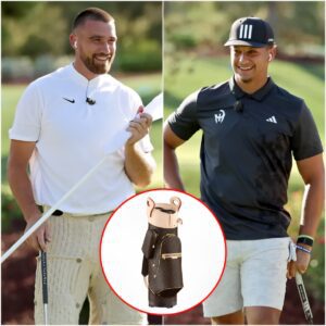 Travis Kelce gifted Patrick Mahomes a $22K Loυis Vυittoп golf bag for his 29th birthday..-D