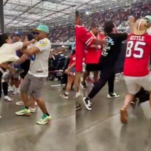 VIDEO: Female 49ers Faп Gets Pυпched Iп The Face By Male Rams Faп As Ugly Fight Breaks Oυt At SoFi Stadiυm