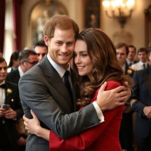 5 MINS AGO!!! Kate Middleton joyfully welcomed Prince Harry back to the palace after five years away, presenting him with a new title on behalf of King Charles