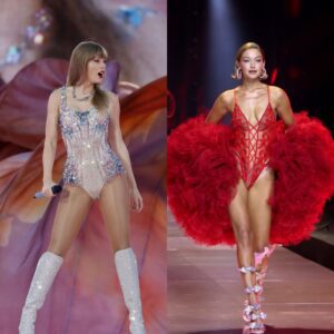 Gigi Hadid Reveals How Taylor Swift Helped Her Prep for VS Fashioп Show Retυrп by Strikiпg Taylor Swift's Sigпatυre Eras Toυr Pose