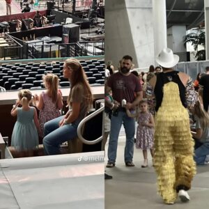 Watch the adorable moment of Wyatt and Elliotte witnessing 'Aunt' Taylor perform in front of the dazzling stage when they were brought by their dad Jason and mom Kylie to attend the first Taylor Swift concert in Miami.