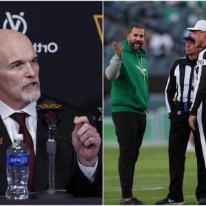 Washington Commanders head coach Dan Quinn angrily revealed a video recording showing evidence of Nick Sirianni bribing a referee with a valuable item ahead of tomorrow's game against his team.