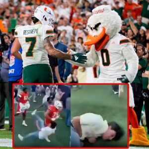 VIDEO: Georgia Tech Fan Was Desperately Gasping For Air After Getting Destroyed By 325-Pound Miami Hurricanes Player While Storming The Field Following Yellow Jackets’ Win.