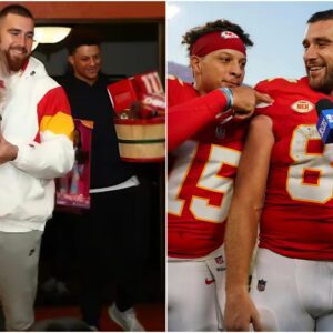 Chiefs’ QB Patrick Mahomes and TE Travis Kelce Surprise a Local Family with Food, Gifts and a Day to Remember