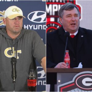 Head coach Brent Key of the Yellow Jackets shocked everyone by sending a three-word "threatening" message to the Georgia Bulldogs ahead of their next game, leaving Kirby Smart anxious and fearful. t