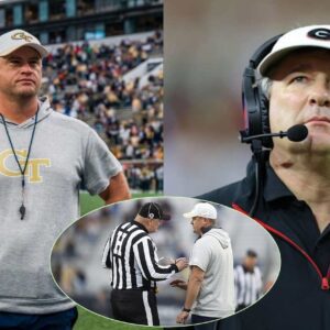 The NCAA has issued a warning and fined Yellow Jackets Head Brent Key $50,000 for inappropriate behavior after he yelled "f*** you" three times following a personal foul call in the game against the Georgia BullDogs involving Kirby Smart t