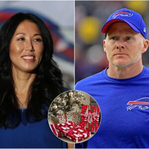 Buffalo Bills team president Kim Pegula excitedly announced that each player would receive a valuable gift and an exclusive bonus for head coach McDermott of $300,000 after defeating the 49ers. t