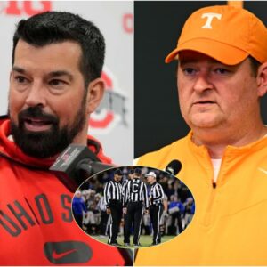 Head coach of Ohio State, Ryan Day, shocked the media when he held a press conference demanding that the NCAA organizers change the officiating crew for the upcoming game between Ohio State and Tennessee Volunteers. t