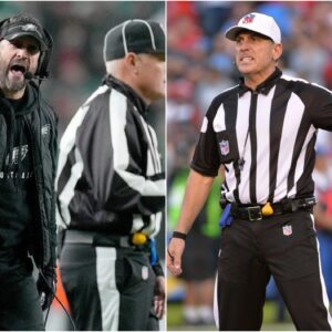 Nick Sirianni shocked social media when he declared that he would have the officiating crew from the game between the Philadelphia Eagles and the Washington Commanders permanently suspended for going against his team. t