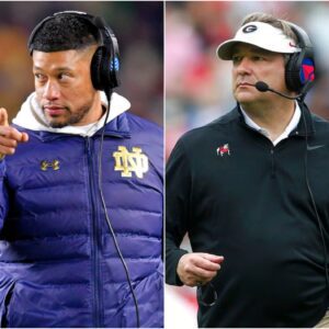 Head coach Marcus Freeman of the Notre Dame Fighting Irish stunned everyone by sending a "threatening" three-word message to the Georgia Bulldogs ahead of their next game, causing Kirby Smart to feel worried and scared. t