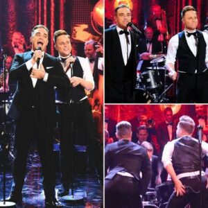 Olly Murs teamed up with Robbie Williams for an emotional performance of 'Angels.' The combination of the two voices had the audience sobbing and clapping non-stop!" t