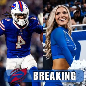 BREAKING NEWS: Player James Cook has publicly revealed his girlfriend, Bella Cvetanovski, the captain of the Detroit Lions cheerleading team, leaving social media in awe with images of her in a revealing pink bikini t