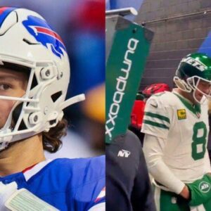 Perfectly Timed Photo Caught Josh Allen’s Hilarious Reaction To The New York Jets Blasting “Gangsta’s Paradise” On A Boom Box While Walking Onto The Field Before Getting Blown Out By The Bills t