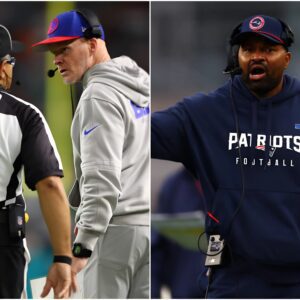 BREAKING NEWS: New England Patriots head coach Jerod Mayo angrily revealed a video recording showing evidence of Sean McDermott bribing a referee with