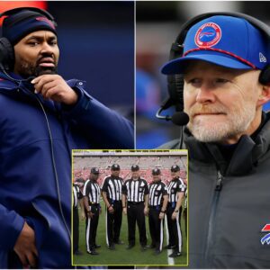 BREAKING: Sean McDermott has requested NFL officials to change the referees for the upcoming New England Patriots vs Buffalo Bills game after discovering that one of the referees received a special valuable item from head coach Jerod Mayo.