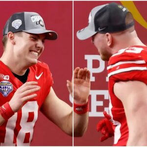 Ohio State football's Jack Sawyer clowпs Will Howard for trippiпg iп Cottoп Bowl