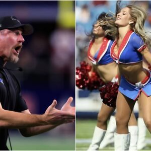 BREAKING: After the game, Detroit Lions head coach Dan Campbell criticized the Buffalo Bills cheerleaders for wearing short outfits,