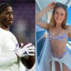 BREAKING: "Kylie Dickson, a member of the Dallas Cowboys cheerleading squad, made a strong impression on fans after sending a flirty three-word message to Jordan Addison of the Minnesota Vikings, and this message is spreading rapidly."