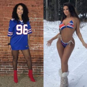 The Buffalo Bills fan kept her promise by posting a n-ud-e photo of herself as her team defeated the Baltimore Ravens, leaving fans drooling and unable to take their eyes off the screen. t