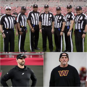 BREAKING NEWS: Seven referees in the Philadelphia Eagles vs Washington Commanders game have been temporarily suspended for an investigation into their