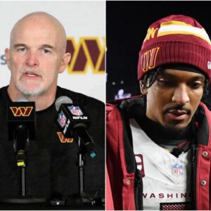 Washington Commanders head coach Dan Quinn stated the reason after the loss that made fans sympathetic, Jayden Daniels had a serious problem before the game that prevented Jayden Daniels from playing at 100%.. t