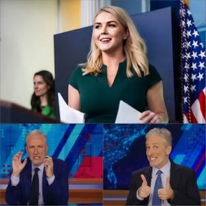 EXCLUSIVE, THIS JUST HAPPENED: Karoline Leavitt HUMILIATES Jon Stewart LIVE – He’s Forced to APOLOGIZE After Her Savage ‘Snake-Like’ Remark Shuts Him Down! Karoline Leavitt completely obliterated Jon Stewart live on air, leaving him stunned and speechless with a brutal, “snake-like” remark that had the internet buzzing. The fiery exchange quickly escalated, and Stewart, unable to recover, was forced to apologize in the most humiliating way. What did Leavitt say that left him crawling for an apology? The shocking fallout from this dramatic moment has everyone questioning how Stewart will recover from the savage takedown. This explosive incident has revealed just how powerful Leavitt’s sharp wit and composure can be in a high-stakes political clash. As the internet continues to buzz with reactions from fans and critics, the consequences of this fiery exchange are bound to send shockwaves through the political and media world—don’t miss the full details of this unforgettable moment.