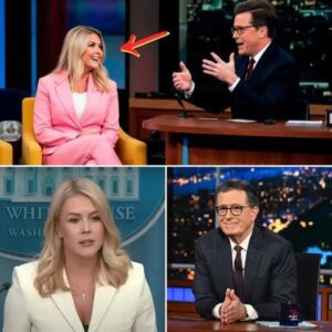 Colbert Left Speechless as Karoline Leavitt Outsmarts Host on Live TV—Audience Erupts in Standing Ovation After Fiery Showdown! Late Show’s “Direct Punches” Backfire as Leavitt’s Brilliant Comebacks Humiliate Colbert—Stunning Twist Leaves Viewers Buzzing: Did America Witness the Rise of a New Political Star?