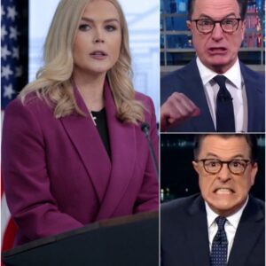 SHOCKING SHOWDOWN: Karoline Leavitt Hijacks Stephen Colbert’s Stage in Fiery Clash—Audience Gasped, Segment Cut Short, and TV History Made!
