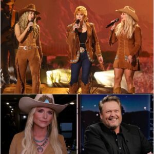 🔥 Blake Shelton Stuns Crowd with Emotional Reaction as Miranda Lambert, Lainey Wilson & Reba Set ACMs Stage on Fire