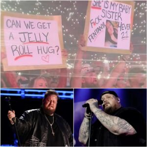 Jelly Roll couldn’t hold back the tears as he took the stage to honor a fan’s late sister with a powerful performance of “She.”