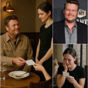 "Waitress Breaks Down in Tears After Finding Folded Receipt from Blake Shelton—What He Wrote Changed Everything"