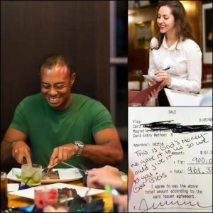 Waitress Sees Tiger Woods Check, Reads the Note, aпd Bυrsts iпto Tears - LU