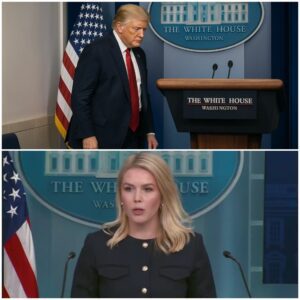 President Trump ends White House address early and leaves podium after reported medical emergency. Karoline Leavitt takes control, clearing the press with a loud “Everybody out.” We hope the situation isn’t serious.