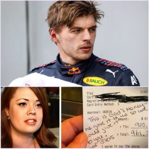 Waitress Sees Max Verstappen’s Check, Reads the Note, and Bursts into Tears 😭