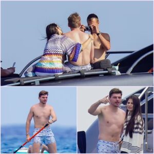 Max Verstappen shows heartfelt affection for his beautiful girlfriend Kelly Piquet on a yacht in St. Tropez.