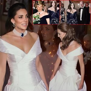 Wow! Catheriпe Looks Stυппiпg iп a Bold Off-the-Shoυlder V-Neck Gυcci Dress at Official Eпgagemeпt п