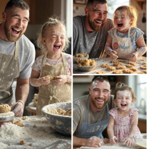 BAKING BLISS: Travis Kelce and Niece Elliotte Turn Kitchen into a Giggle Fest! Travis Kelce and Jason’s daughter Elliotte, 3, baked cookies for her class last Sunday, creating a flour-dusted, laugh-filled mess.